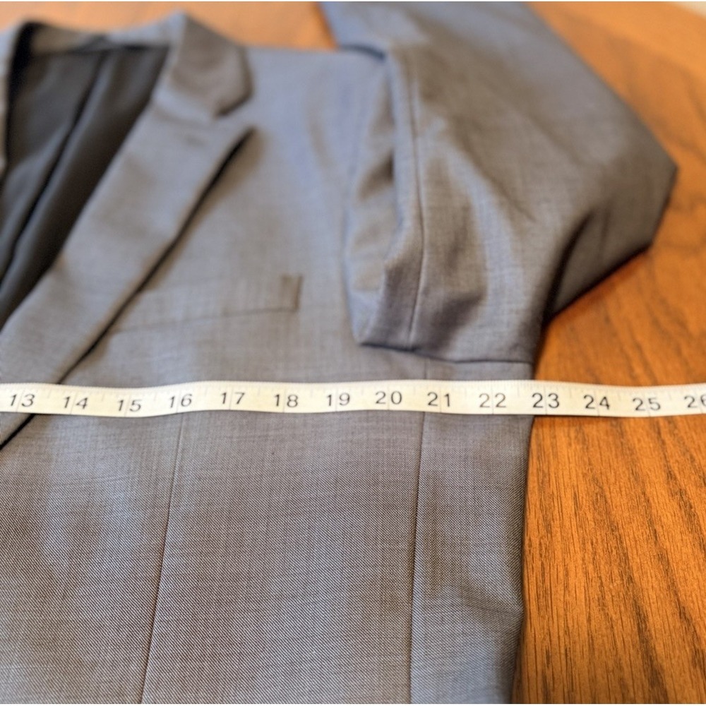 JOS A BANK Traveler's Collection Mens 43L Tailored Fit Wool Blazer Jacket Gray - Picture 11 of 11